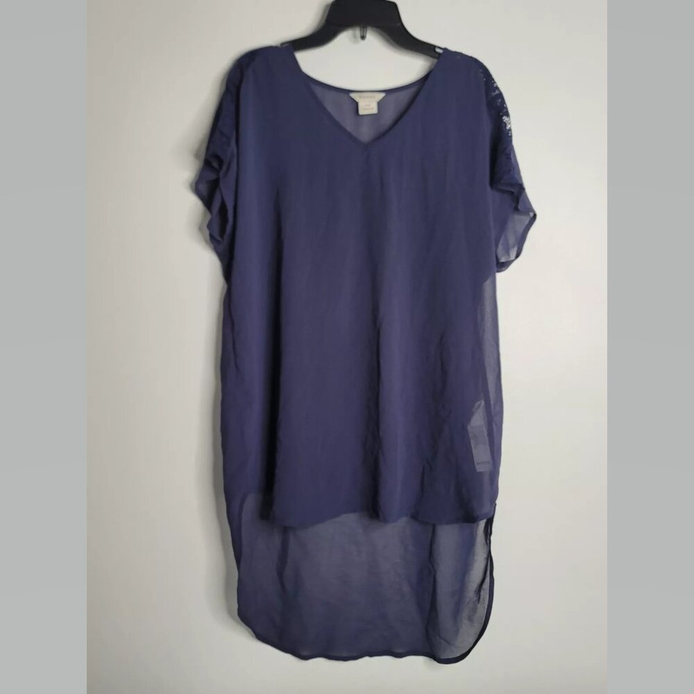 Ariat Sheer Susanna Top Shirt Womens Small S/P‎ Petite Lace Crochet Short Sleeve